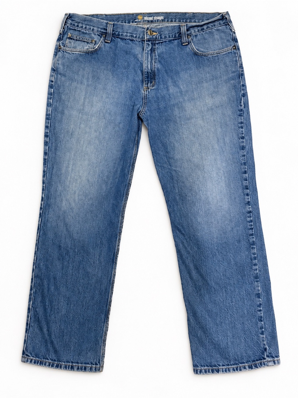Carhartt Relaxed Straight Medium Wash Jeans 42x30 Made in Mexico